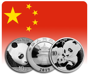 Monedas de plata panda de china