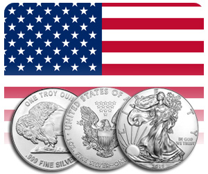 Monedas de plata Eagle y búfalo estadounidenses