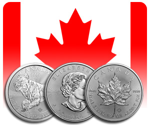 Monedas de plata Maple Leaf y predadores de canadá