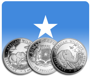 Monedas de plata elefantes de somalia